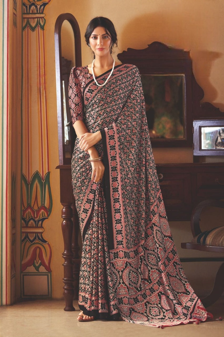 Printed Crepes Sarees